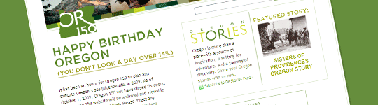 Oregon150 website preview
